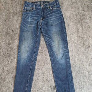 American Eagle Men's Blue Slim-Fit Straight-Leg Jeans